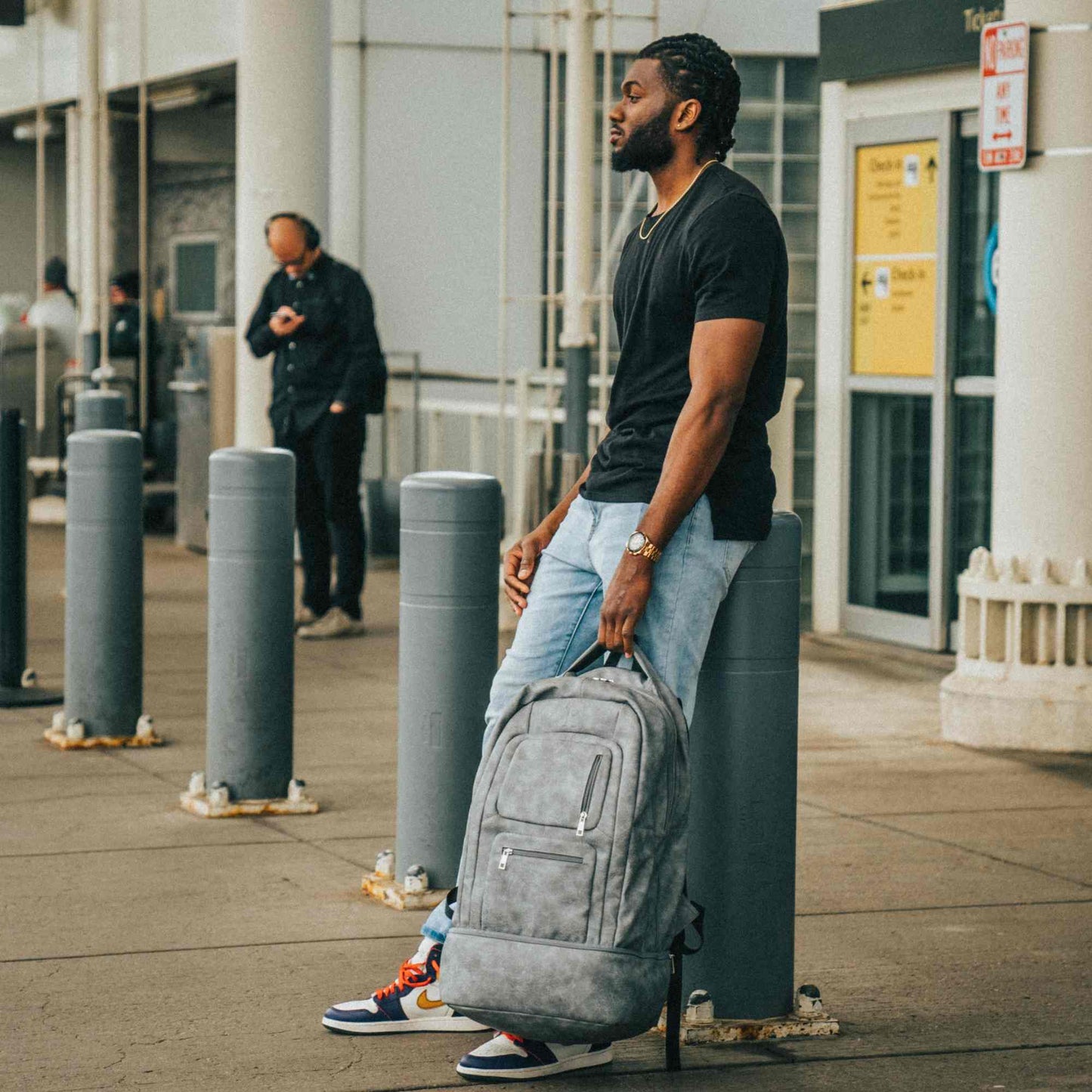 Grey Leather Carry-On Patented Backpack (Only 300 Made)