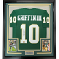 Framed Autographed/Signed Robert Griffin III RG3 35x39 Baylor Green College Football Jersey JSA COA