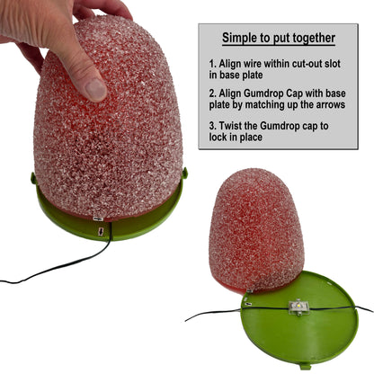Set of 10 - 8" Tall Sugar Coated LED Gumdrop Christmas Pathway Lights - A/C Powered