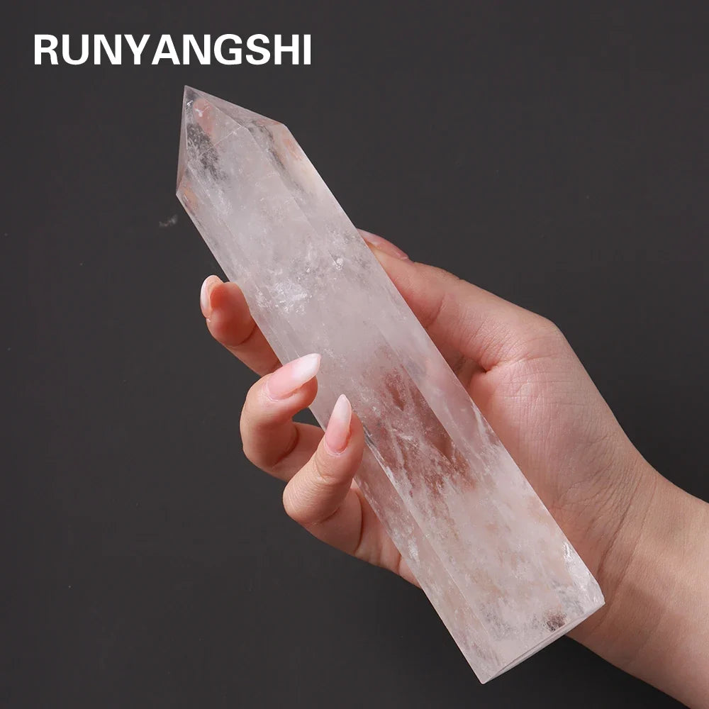 Big wand Natural Crystal Clear Quartz Transparency Quartz Point Healing Stone Hexagonal Prisms  Obelisk Wand Stone Home Decor