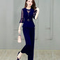 5XL Women Pants 2-Piece Set Female Summer Set Lady Slim Tops+ Wide Leg