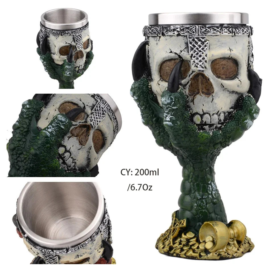 Coolest Gothic Resin Stainless Steel Dragon Goblet