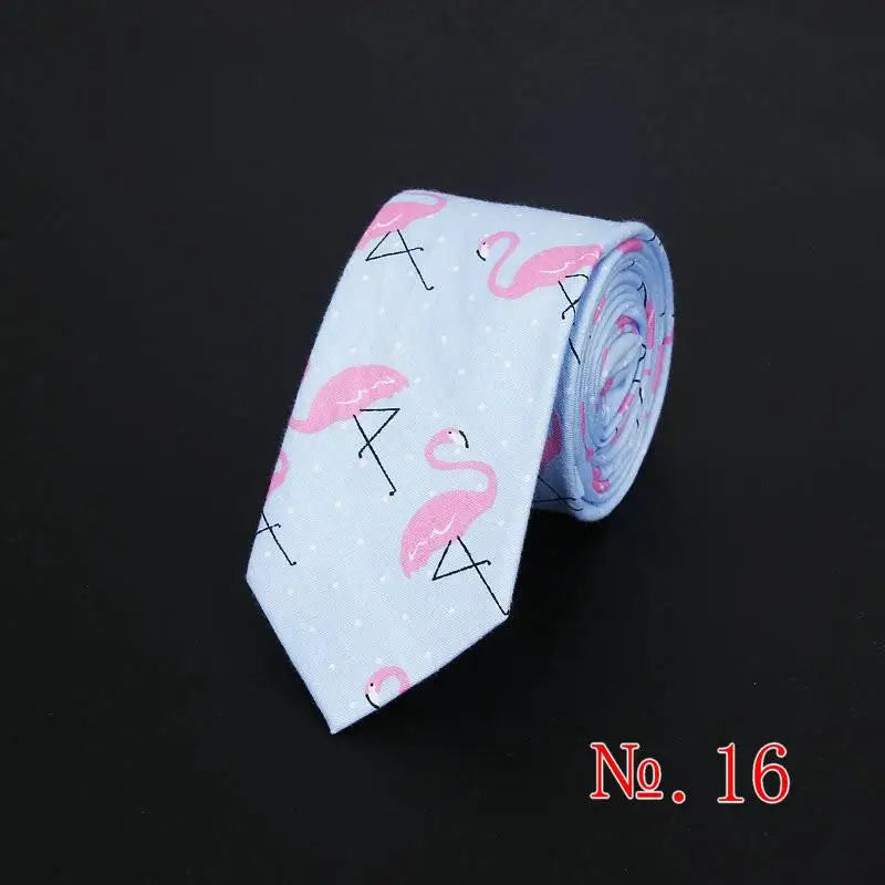 Cotton Men's Colourful Tie Duck Dog Fruit Flower Ties Narrow Kids Children Necktie Slim Skinny Cravate Narrow Thick Neckties