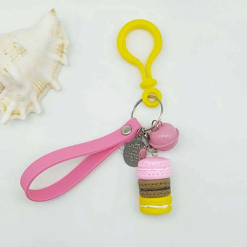 Women Cake Key Chain Fashion Cute French pastries Keychain Bag Charm Car Key Ring Wedding Party gift Jewelry 17278