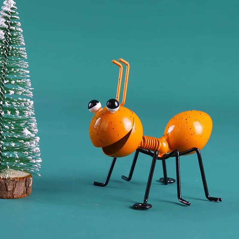 New 4-1PC Ant Decor Outdoor Garden Cute Insect Metal Ant Living Room Wall Art Sculptures Wall Hang Home Decors Jewelry Ornament