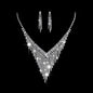 Fashion Crystal Bride Jewelry Set Rhinestone Silver-plated Wedding Dress Banquet Necklace Earring Set Ladies Gift