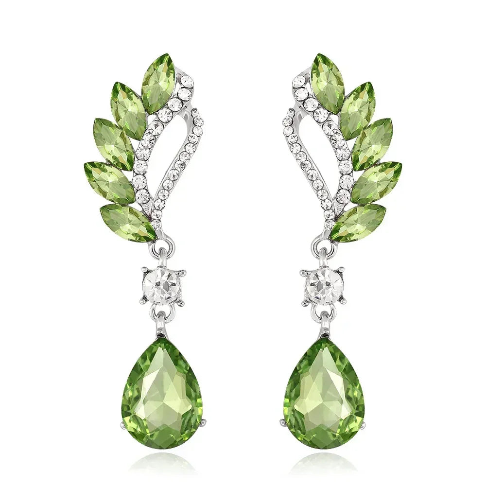 TREAZY Fashion Crystal Wedding Drop Earrings for Women Silver Color Bridal Dangle Earrings Brides Gifts Birthday Party Jewelry