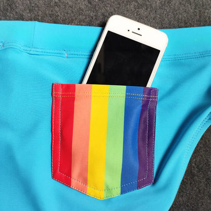 Men's Swimsuit Push-up Rainbow Briefs Swimwear Male Sexy Swimming Bikini Shorts Men Surf Board Beach Surfing Swim Pride Days