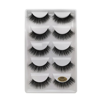 SHIDISHANGPIN 3/5/16 Pairs Natural Long False Eyelashes Dramatic Fluffy 3D Mink Lashes Wispy Wholesale Eye Lashes Thick Cils
