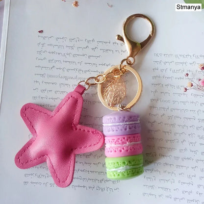 Women Cake Key Chain Fashion Cute French pastries Keychain Bag Charm Car Key Ring Wedding Party gift Jewelry 17278