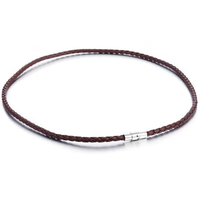 Leather Necklace Choker for Men Women Black Brown Rope Choker Necklaces Wholesale Dropshipping Jewelry  4/6/8mm DUNM09A