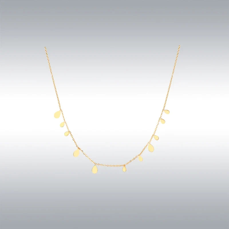 Teardrop Charm Necklace, Stainless Steel Dangling Necklace , Minimalist Simple Chain Necklace