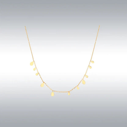Teardrop Charm Necklace, Stainless Steel Dangling Necklace , Minimalist Simple Chain Necklace
