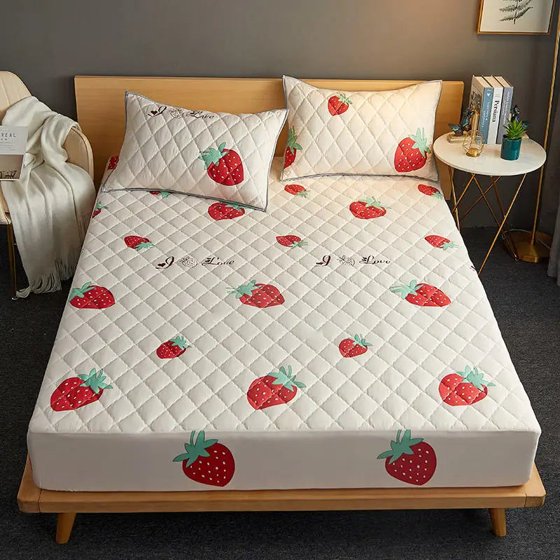 Bonenjoy Quilted Waterproof Fitted Sheet with Elastic Queen King Size