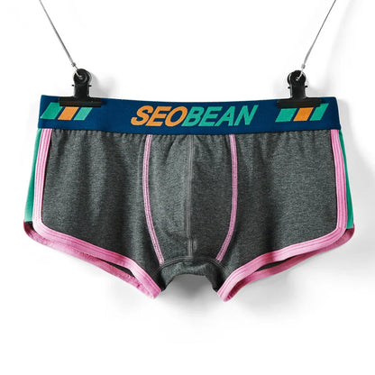 SEOBEAN Shorts Men Underwear Boxers Breathable Cotton Boxer Shorts U convex Design Fashion Male Panties Underpants Homewear