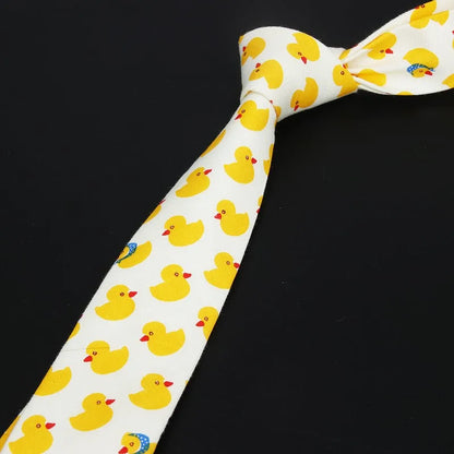 Cotton Men's Colourful Tie Duck Dog Fruit Flower Ties Narrow Kids Children Necktie Slim Skinny Cravate Narrow Thick Neckties