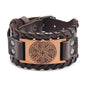 Trendy Viking Bracelet Nordic Rune Compass God Bird Charm Men's Bracelet New Fashion Leather Woven Jewelry Accessorie Party Gift