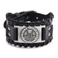 Totem Design Wide Leather Pirate Compass Bracelet Men's Bracelet Celtic Viking Jewelry Compass Bracelet Accessories Party Gifts