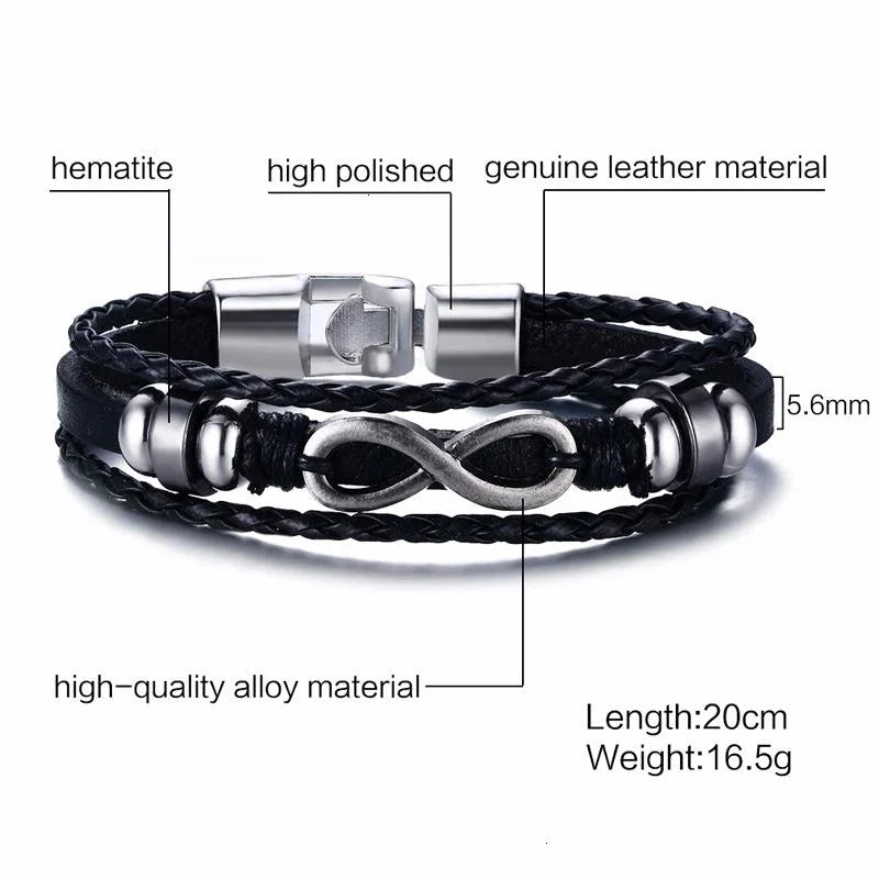 Vnox Mens Vintage Rudder Charm Bracelets Multi-layer Leather Rope Chain Wrist Bangles Jewelry