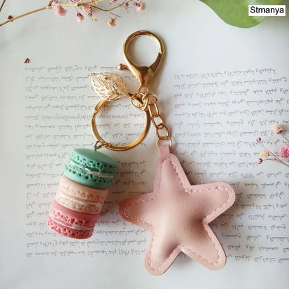 Women Cake Key Chain Fashion Cute French pastries Keychain Bag Charm Car Key Ring Wedding Party gift Jewelry 17278