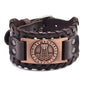 Trendy Viking Bracelet Nordic Rune Compass God Bird Charm Men's Bracelet New Fashion Leather Woven Jewelry Accessorie Party Gift