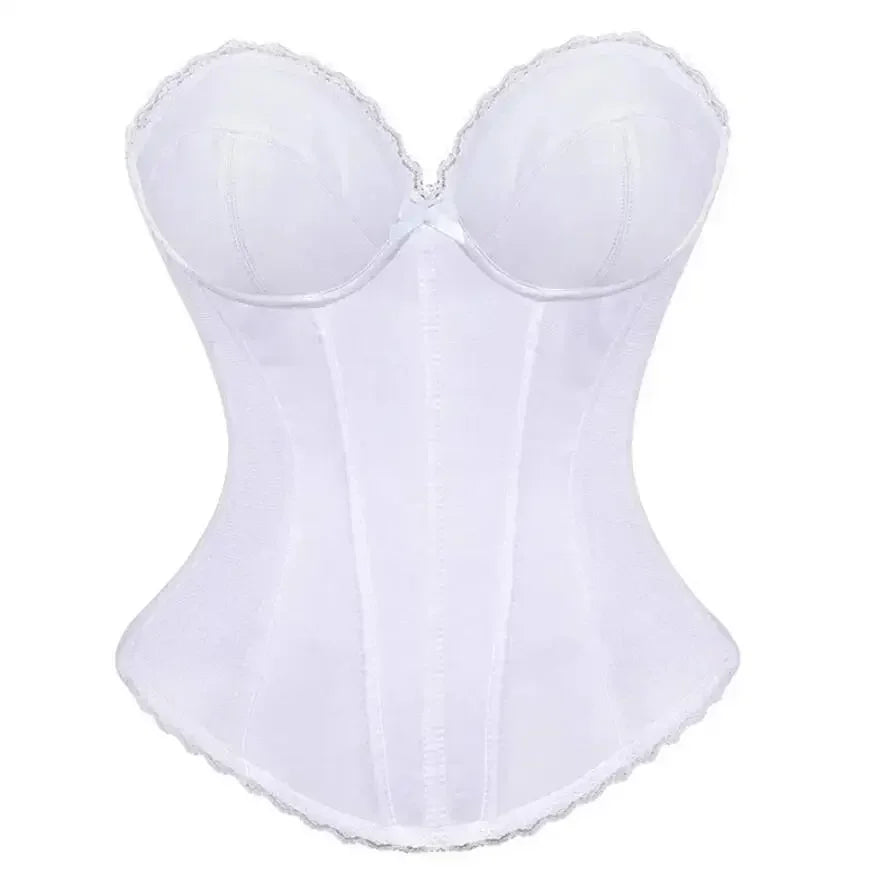 Sexy Straps Halter Overbust Corset Lingerie Top Wedding Black/White Cotton with Cup Body shaper Hot Corset Bustier Underwear