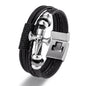 YIZIZAI Fashion Bracelete Genuine Leather Multilayer Anchor Bracelet Men Vintage Punk Rock Women Alloy Beads Nautical Jewelry