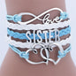 SISTER Kids Double Heart Chain Bracelet for Girls Friendship Bracelets Jewelry Multi-Layer Charm Bracelet Fashion Jewelry