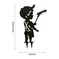 Garden Decor Art People Metal Statue Yard Art Garden Insert Kid Insert Lawn Yard Decoration Manor Lawn Black Garden Decoration