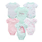 Kavkas Baby Girls Bodysuits 6/3 pcs/lot Summer Cotton Baby Clothes Short Sleeve Newborn body bebe 0-3 months Infant Clothing
