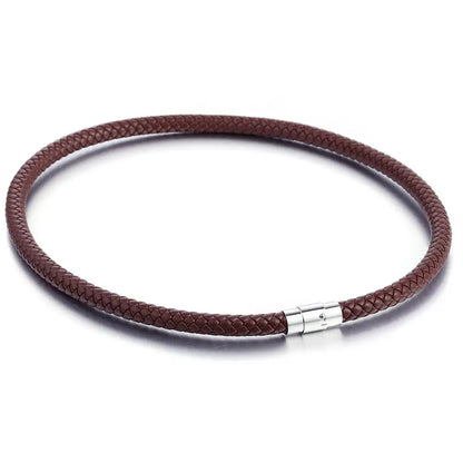 Leather Necklace Choker for Men Women Black Brown Rope Choker Necklaces Wholesale Dropshipping Jewelry  4/6/8mm DUNM09A
