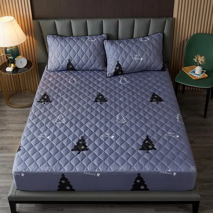 Bonenjoy Quilted Waterproof Fitted Sheet with Elastic Queen King Size