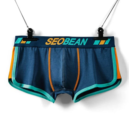 SEOBEAN Shorts Men Underwear Boxers Breathable Cotton Boxer Shorts U convex Design Fashion Male Panties Underpants Homewear
