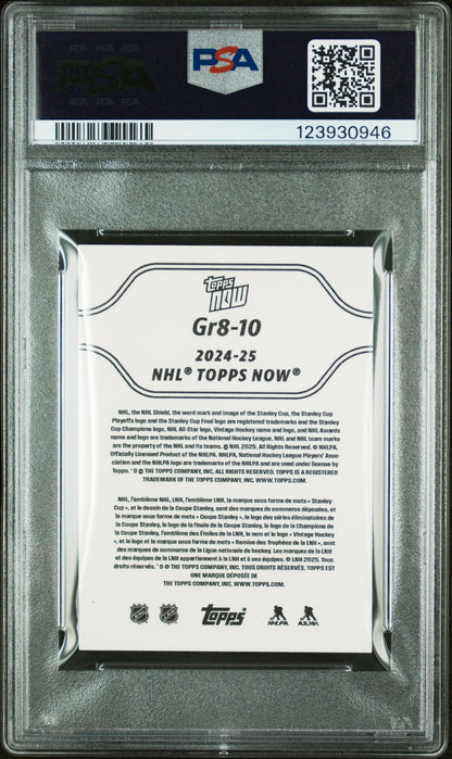 Graded 2024 Topps Now Alex Ovechkin #10 The GR8 Chase Sticker Hockey Card PSA 8 Near Mint