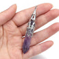 Vintage Natural Stone Pendant Cone Shape Lapis Lazuli Opal Pendulum for Fashion Jewelry Making DIY Women Necklace Accessory