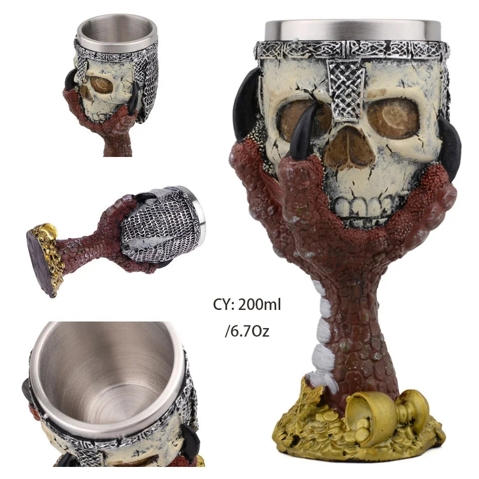 Coolest Gothic Resin Stainless Steel Dragon Goblet