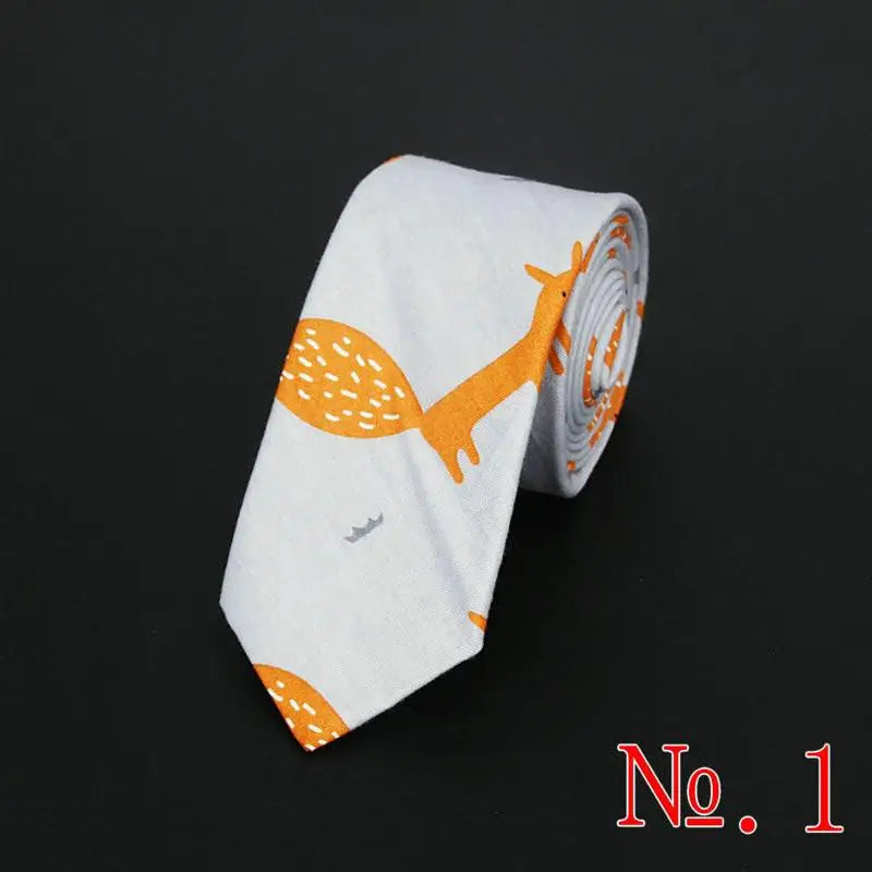 Cotton Men's Colourful Tie Duck Dog Fruit Flower Ties Narrow Kids Children Necktie Slim Skinny Cravate Narrow Thick Neckties