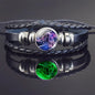 Glow In The Dark Constellation Gemini Bracelet  Braided Leather Bracelet Zodiac Gemini Jewelry Birthday Present