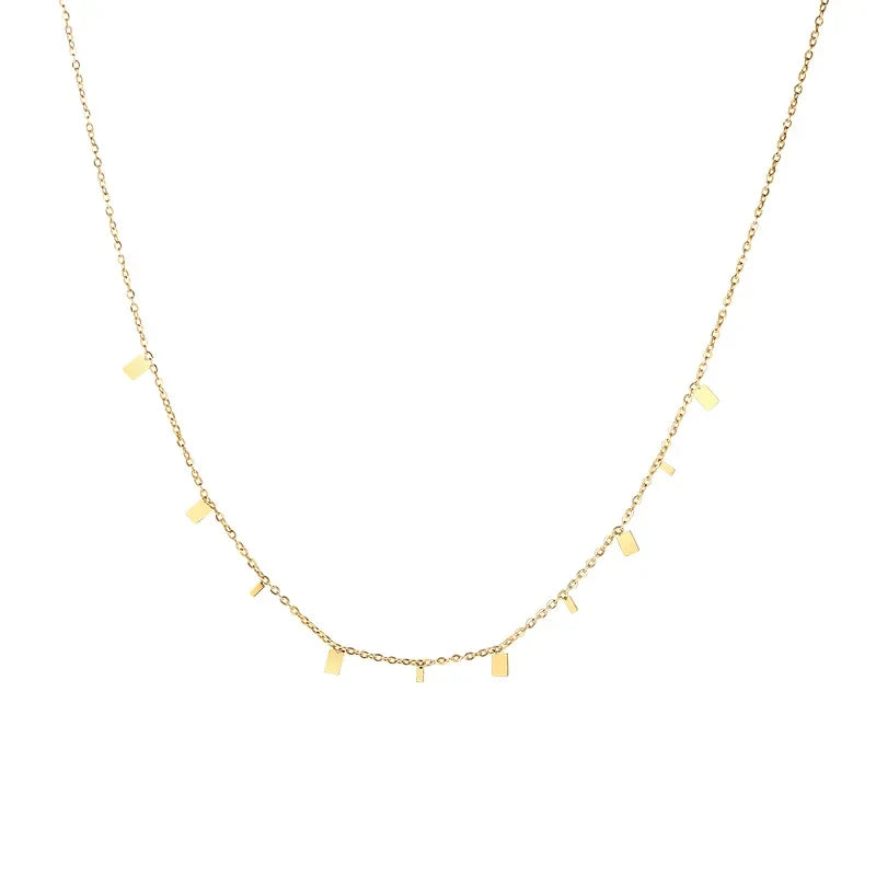 Teardrop Charm Necklace, Stainless Steel Dangling Necklace , Minimalist Simple Chain Necklace