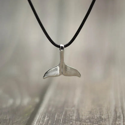 Fashion Whale Tail Pendant Necklace Men Marine Protected Animals Necklace 60cm Hiphop Punk Necklace Beach Gift For Boyfriend