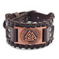 Totem Design Wide Leather Pirate Compass Bracelet Men's Bracelet Celtic Viking Jewelry Compass Bracelet Accessories Party Gifts