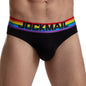 Jockmail Gay Underwear Men Briefs Sexy Transparent Mesh Underpant Rainbow colors , Breathable Shorts calzoncillos hombre slip
