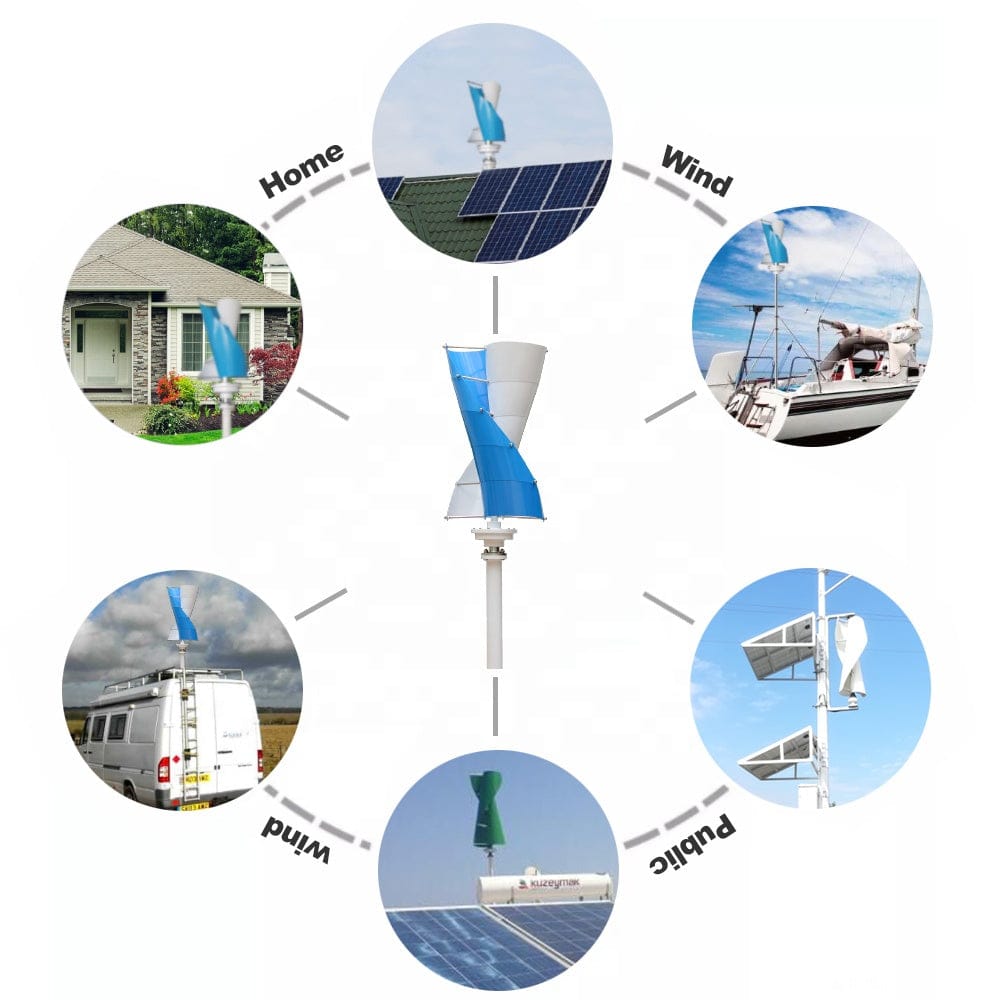 Wind Generator Low Wind Area 2000w 12v 24v Vertical Turbine
