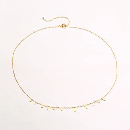 Teardrop Charm Necklace, Stainless Steel Dangling Necklace , Minimalist Simple Chain Necklace