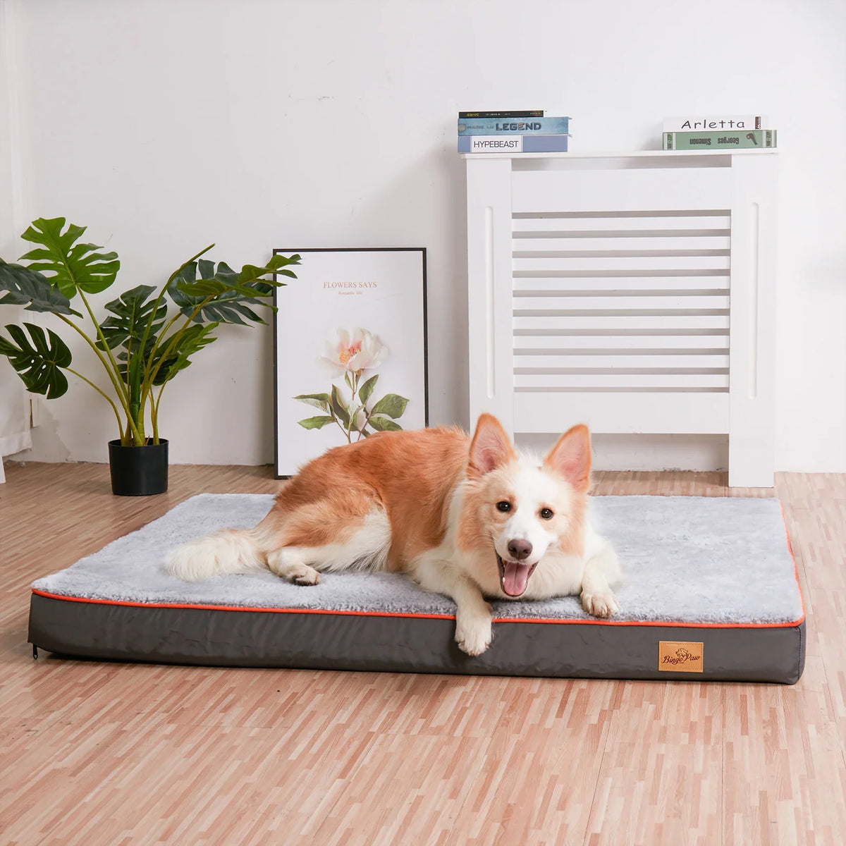 Large Orthopedic Dog Bed Kennel Memory Foam Waterproof Pet Bed with Removable Washable Cover Nonskid Bottom Joint Relief