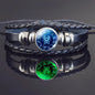 Glow In The Dark Constellation Gemini Bracelet  Braided Leather Bracelet Zodiac Gemini Jewelry Birthday Present