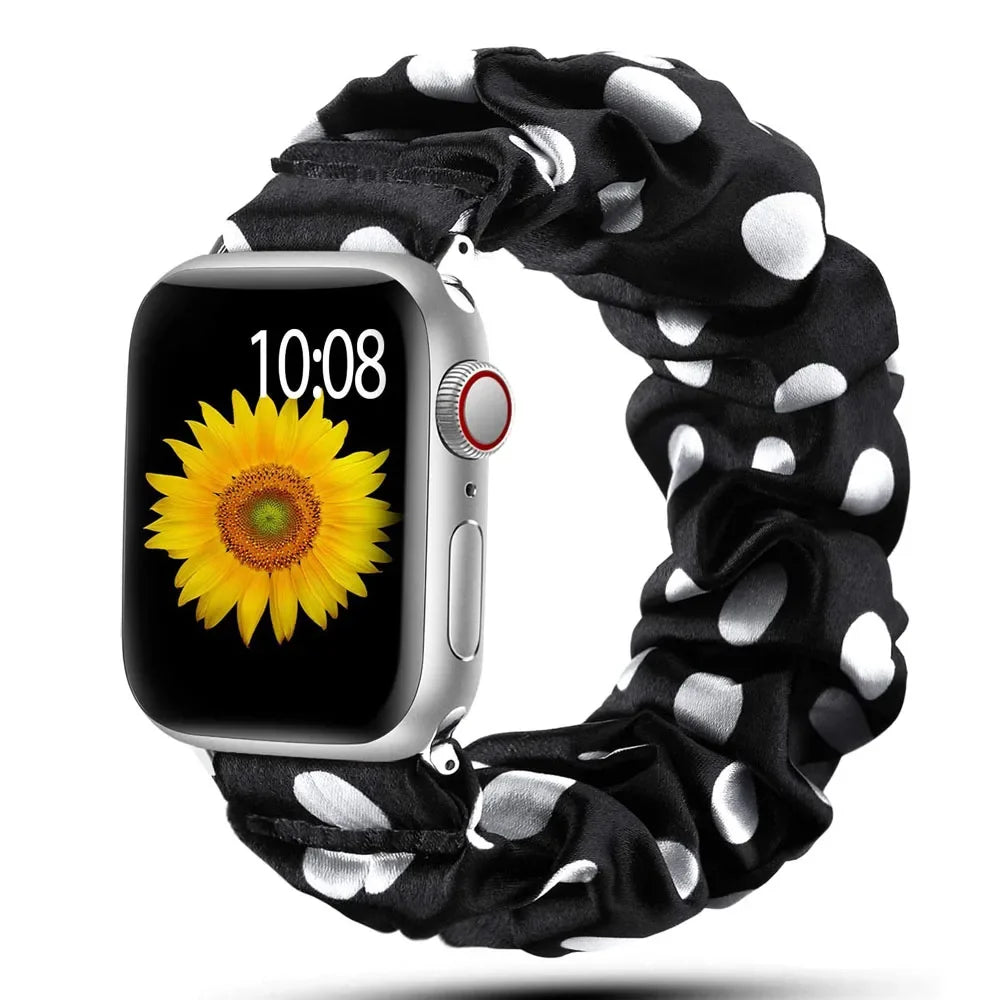 Apple Watch Scrunchie Band, Elastic Prints & Shimmer