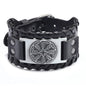 Trendy Viking Bracelet Nordic Rune Compass God Bird Charm Men's Bracelet New Fashion Leather Woven Jewelry Accessorie Party Gift