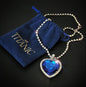 Titanic Heart of Ocean Blue Heart Love Forever Pendant Necklace + Velvet Bag