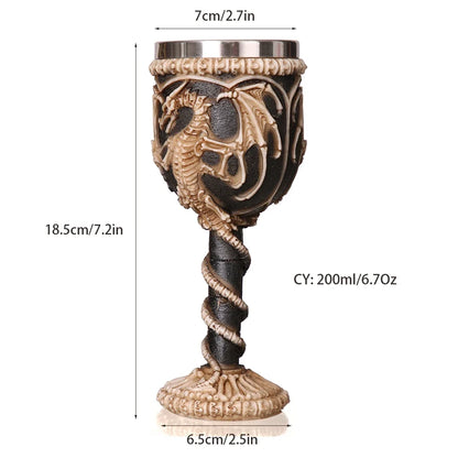 Coolest Gothic Resin Stainless Steel Dragon Goblet